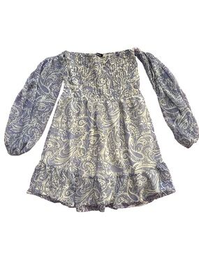 Express Lavender Paisley Off-Shoulder Dress